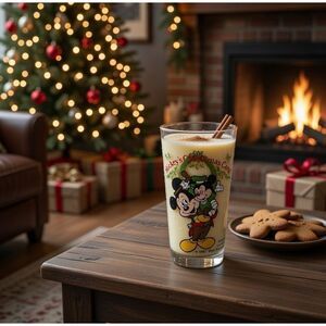 Disney Coca Cola Mickey's Christmas Carol  Collector glass Beautiful graphic 82'